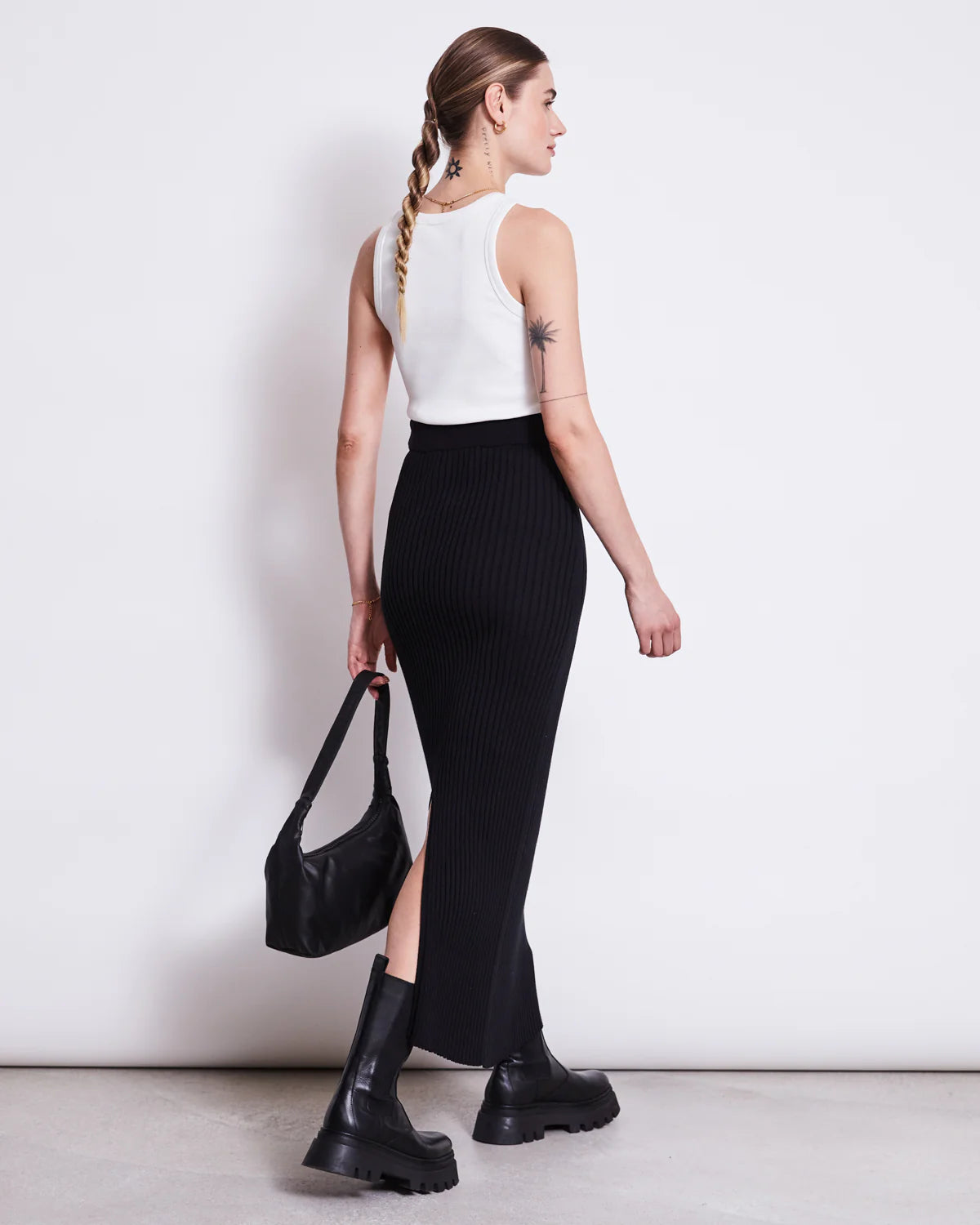 Jan ´n June - schwarzer Strickrock Ebba aus Baumwolle (bio)