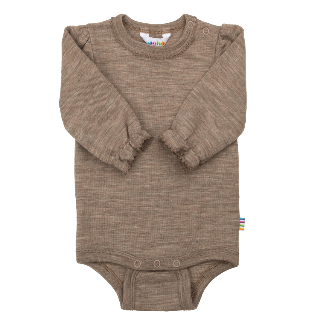 Joha - Baby Body beige langarm mit Rüschen Wolle/ Seide - Mädchen und Jungen