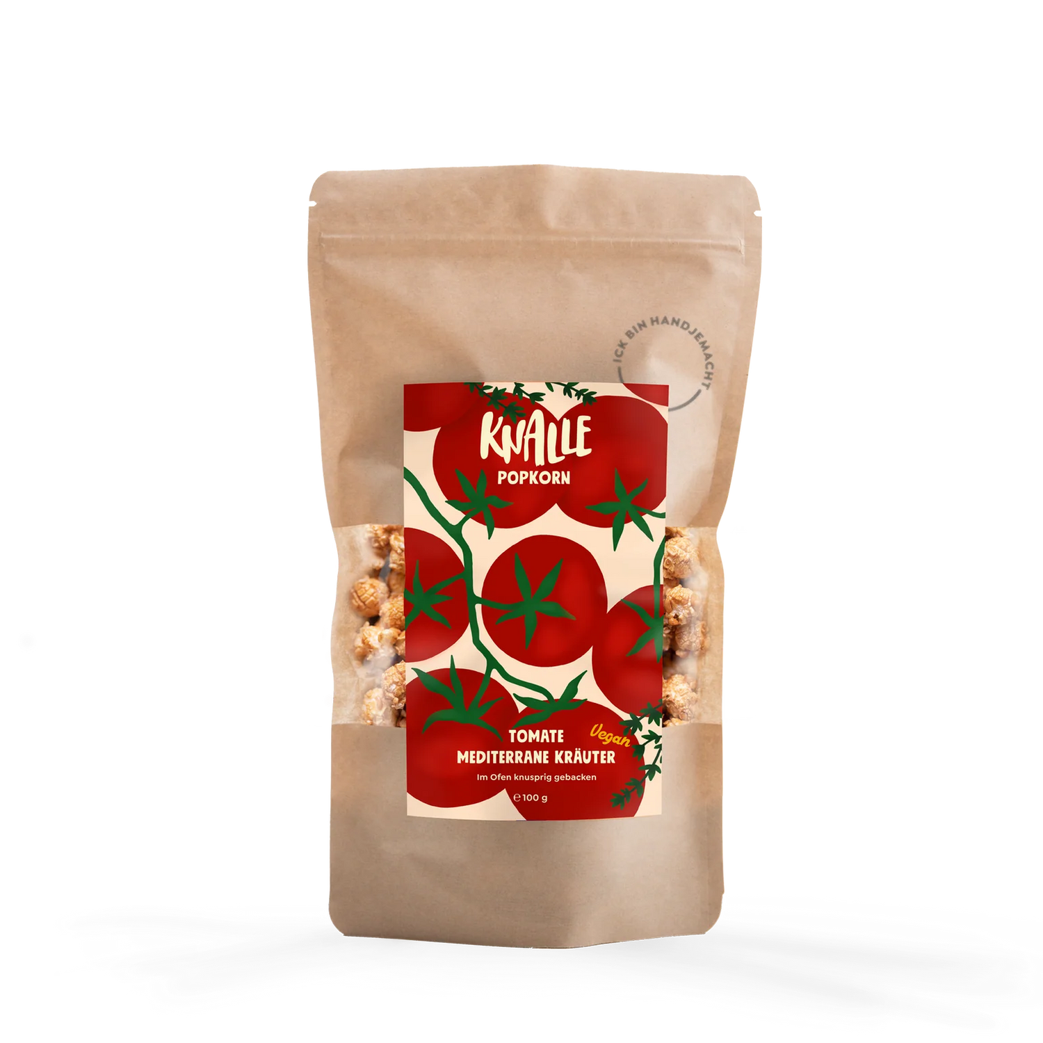 Knalle Berlin - Tomate Mediterrane Kräuter – vegan Popcorn