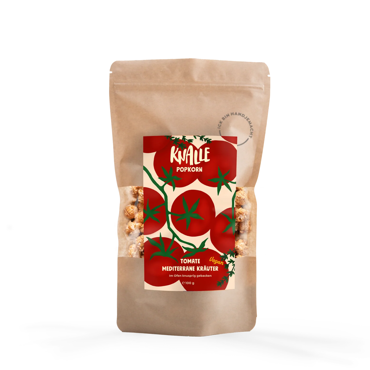 Knalle Berlin - Tomate Mediterrane Kräuter – vegan Popcorn