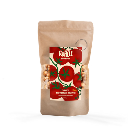 Knalle Berlin - Tomate Mediterrane Kräuter – vegan Popcorn