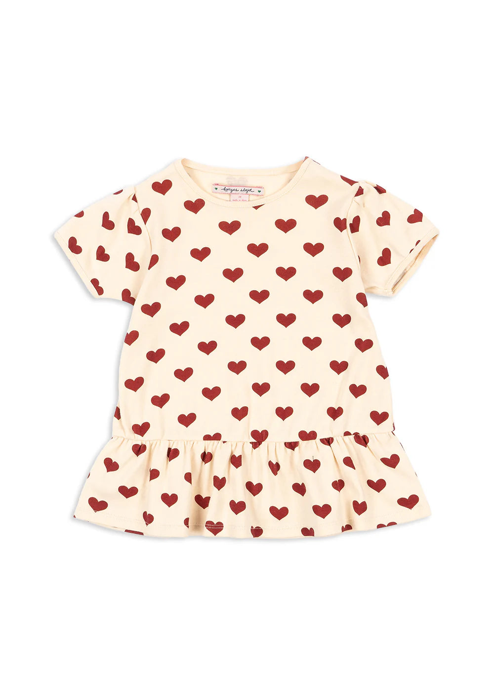 Konges Slojd - Classic Baby T-Shirt mit Herzen aus Bio-Baumwolle