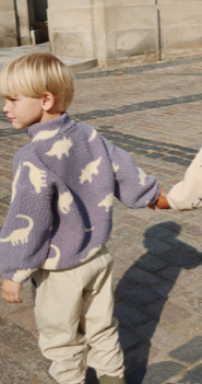 Konges Slojd - blaue Teddyjacke mit Dinos