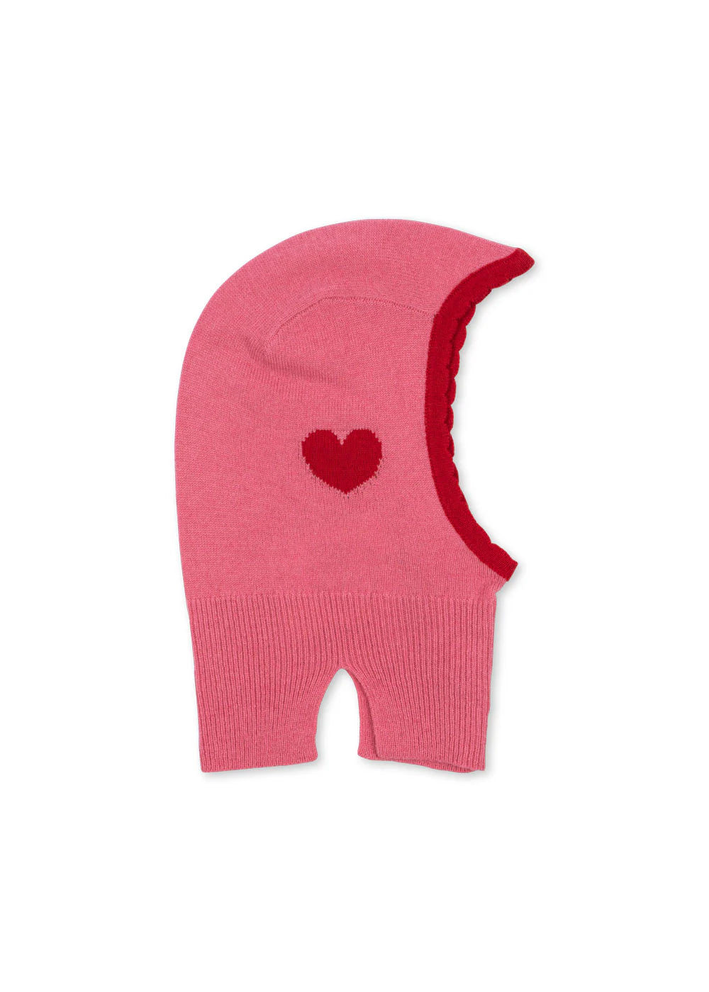 Konges Slojd - Wollmütze Balaclava rosa mit Herz
