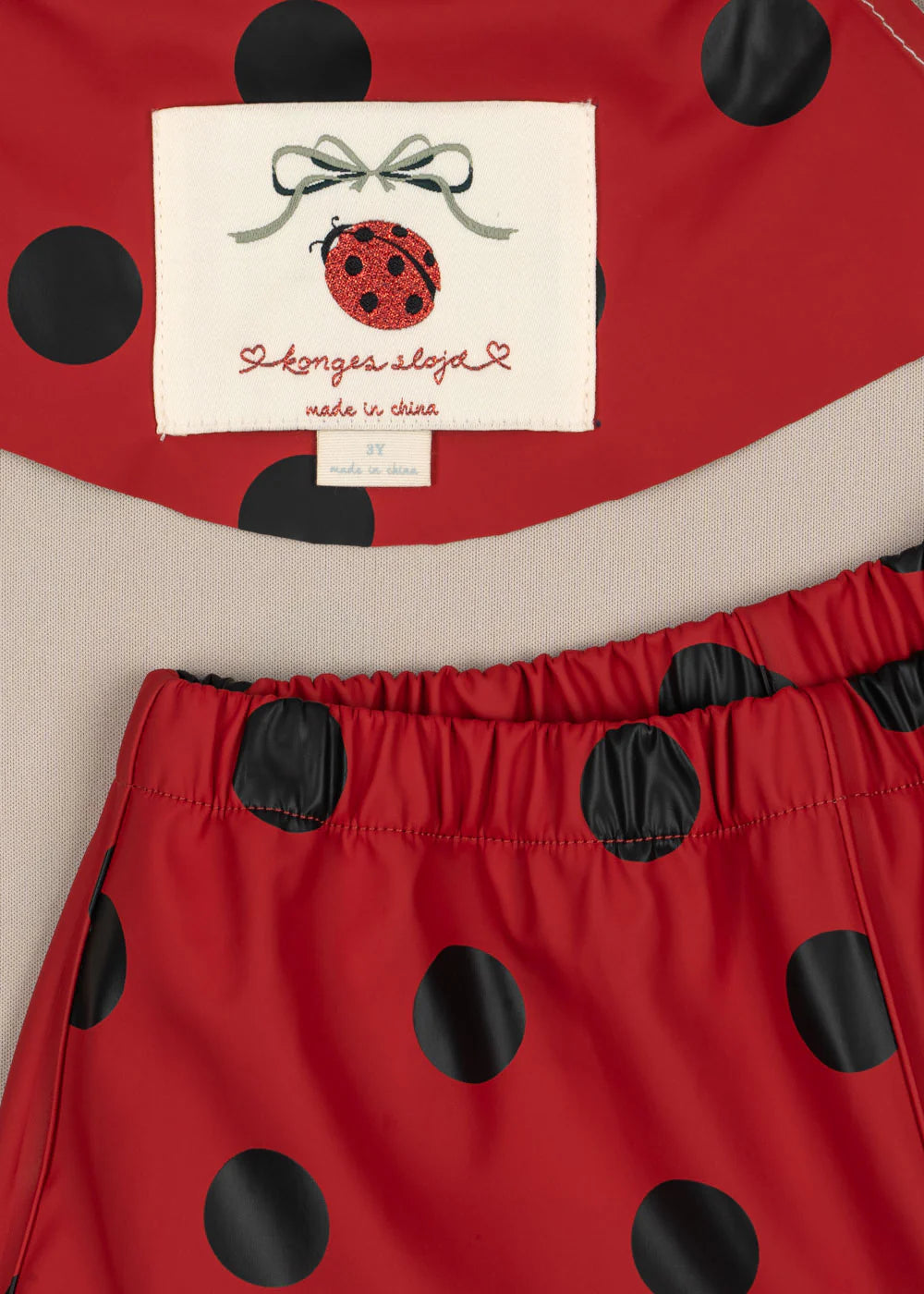 Konges Slojd - Baby Regenkleidung rot Punkte