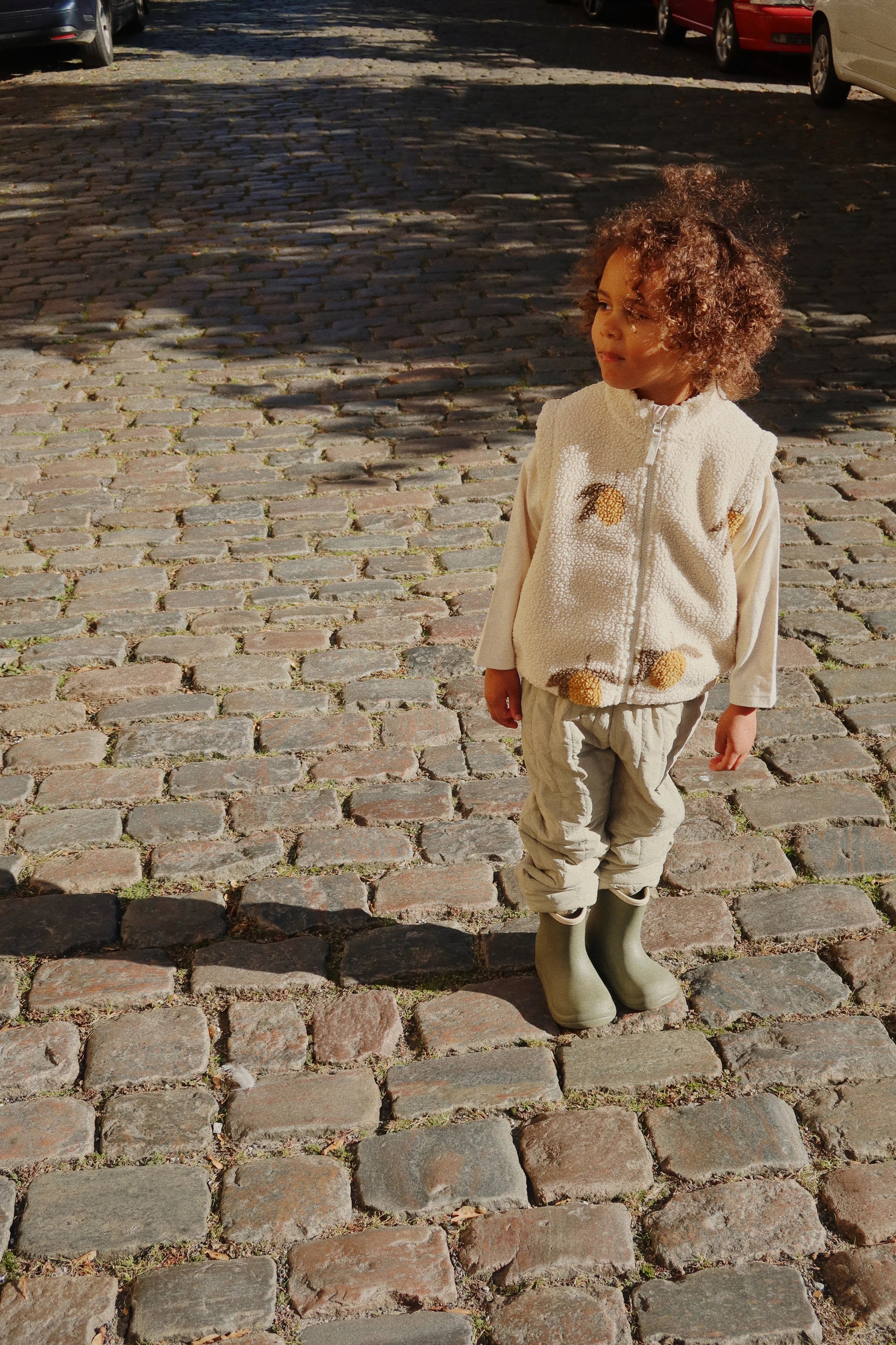 Konges Slojd - Jody Kinder Teddyweste Zitronen