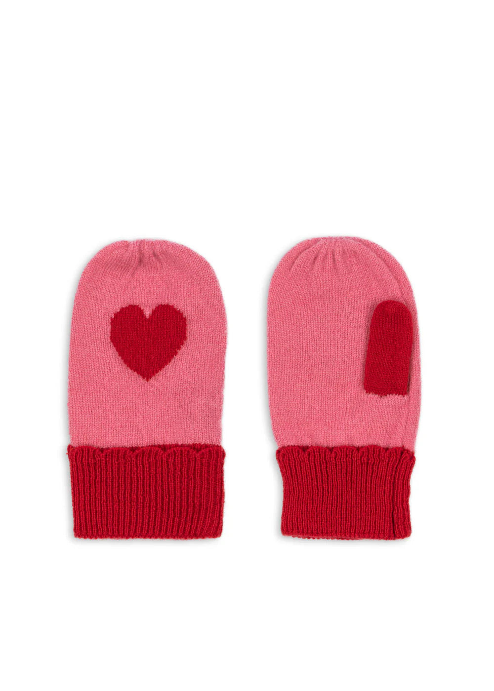 Konges Slojd - Wollhandschuhe Colette rot mit Herz
