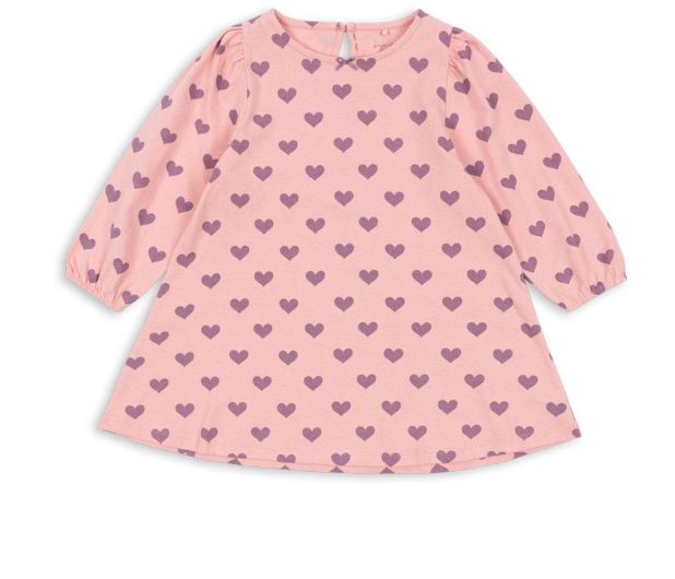 Konges Slojd - Kinder Kleid Herzen rosa Baumwolle (bio)