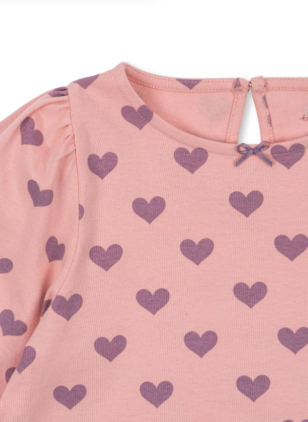 Konges Slojd - Kinder Kleid Herzen rosa Baumwolle (bio)