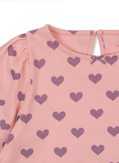 Konges Slojd - Kinder Kleid Herzen rosa Baumwolle (bio)