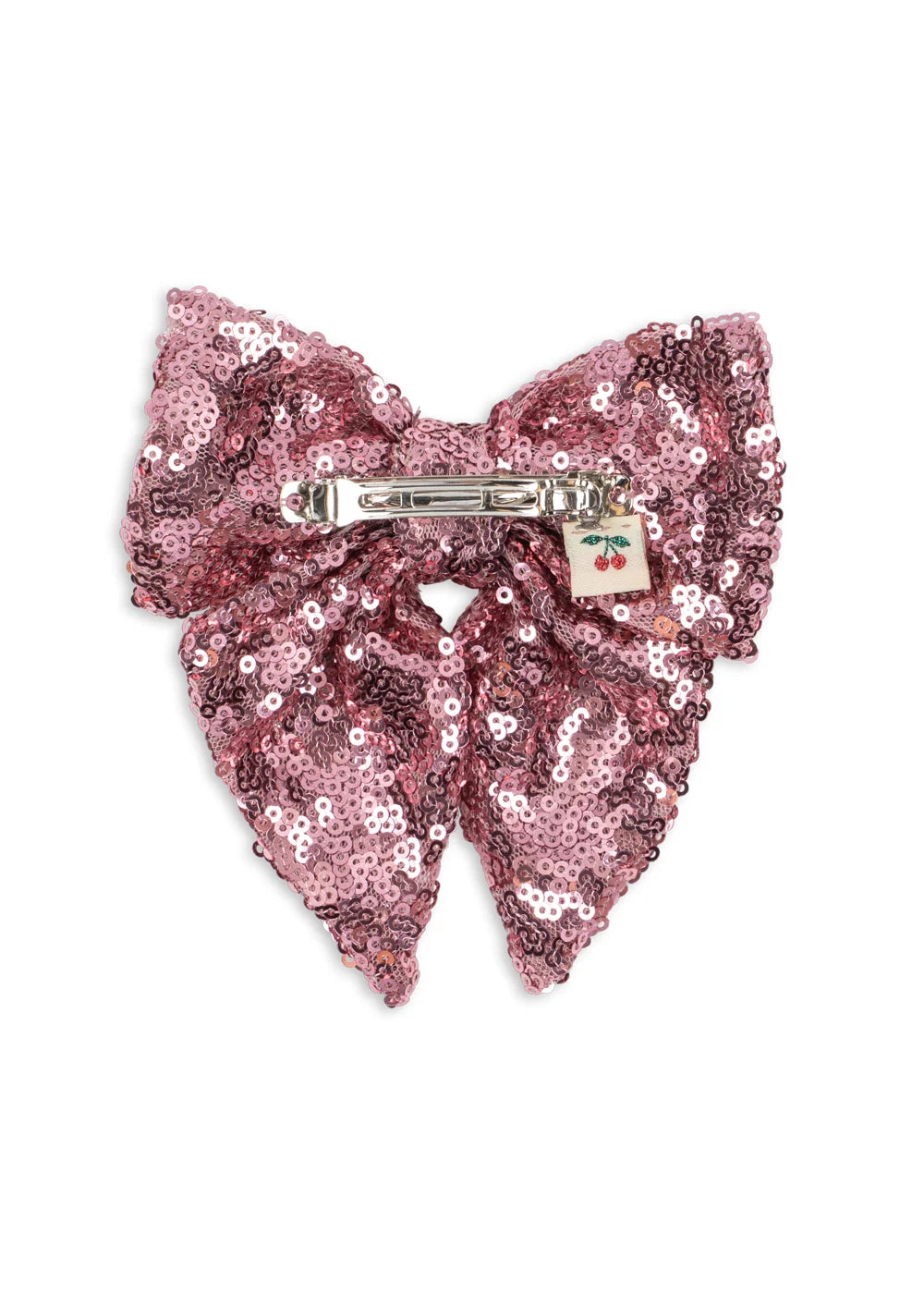 Konges Slojd - Haarspange Tindra Schleife Rosa mit Pailletten
