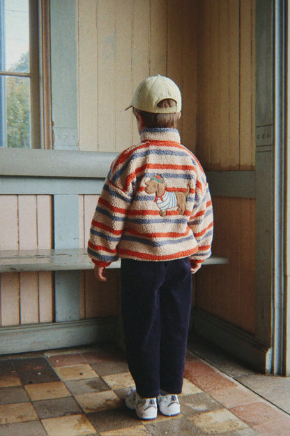 Konges Slojd - Jody Baby Teddyjacke Streifen mit Dackelmotiv