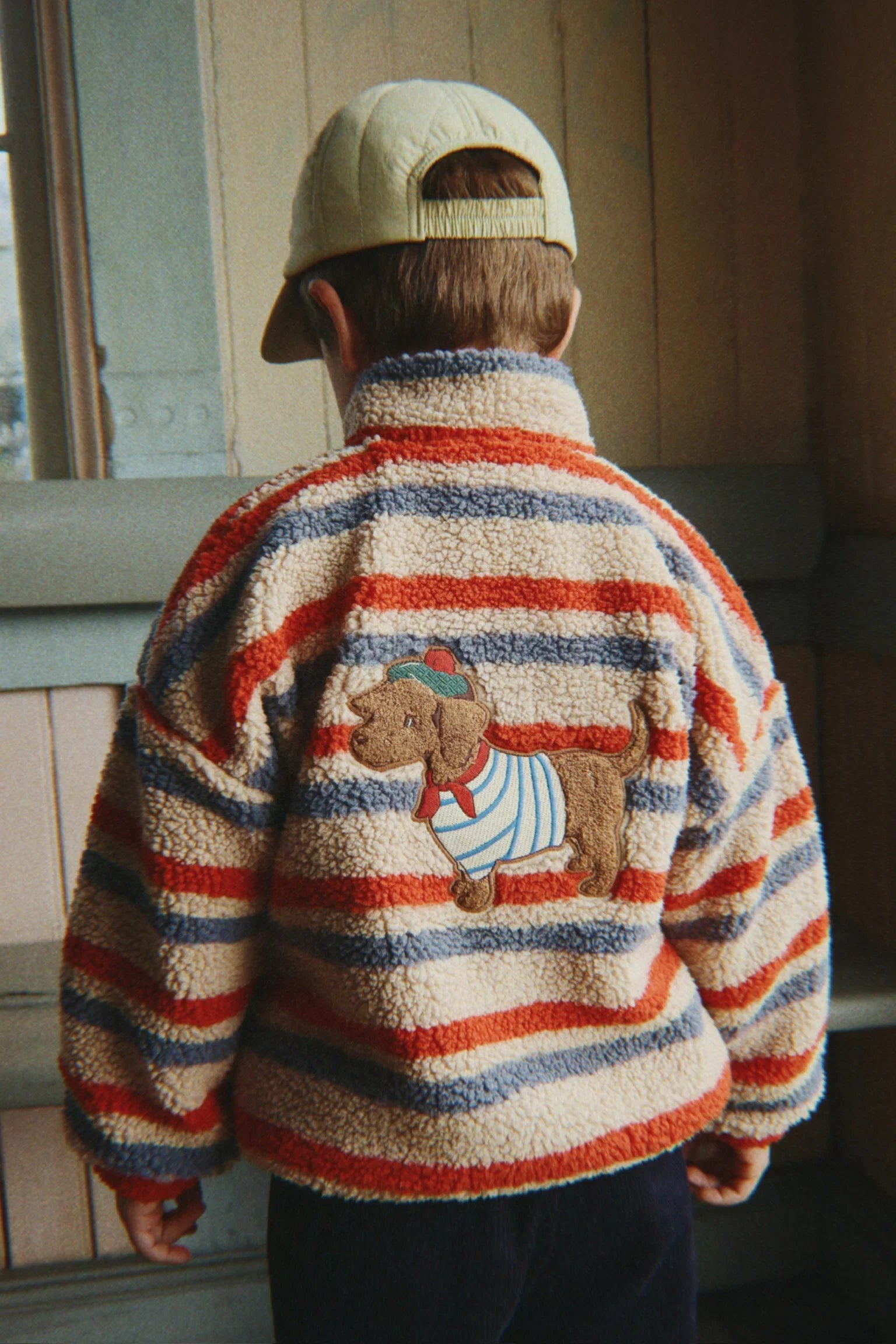Konges Slojd - Jody Baby Teddyjacke Streifen mit Dackelmotiv