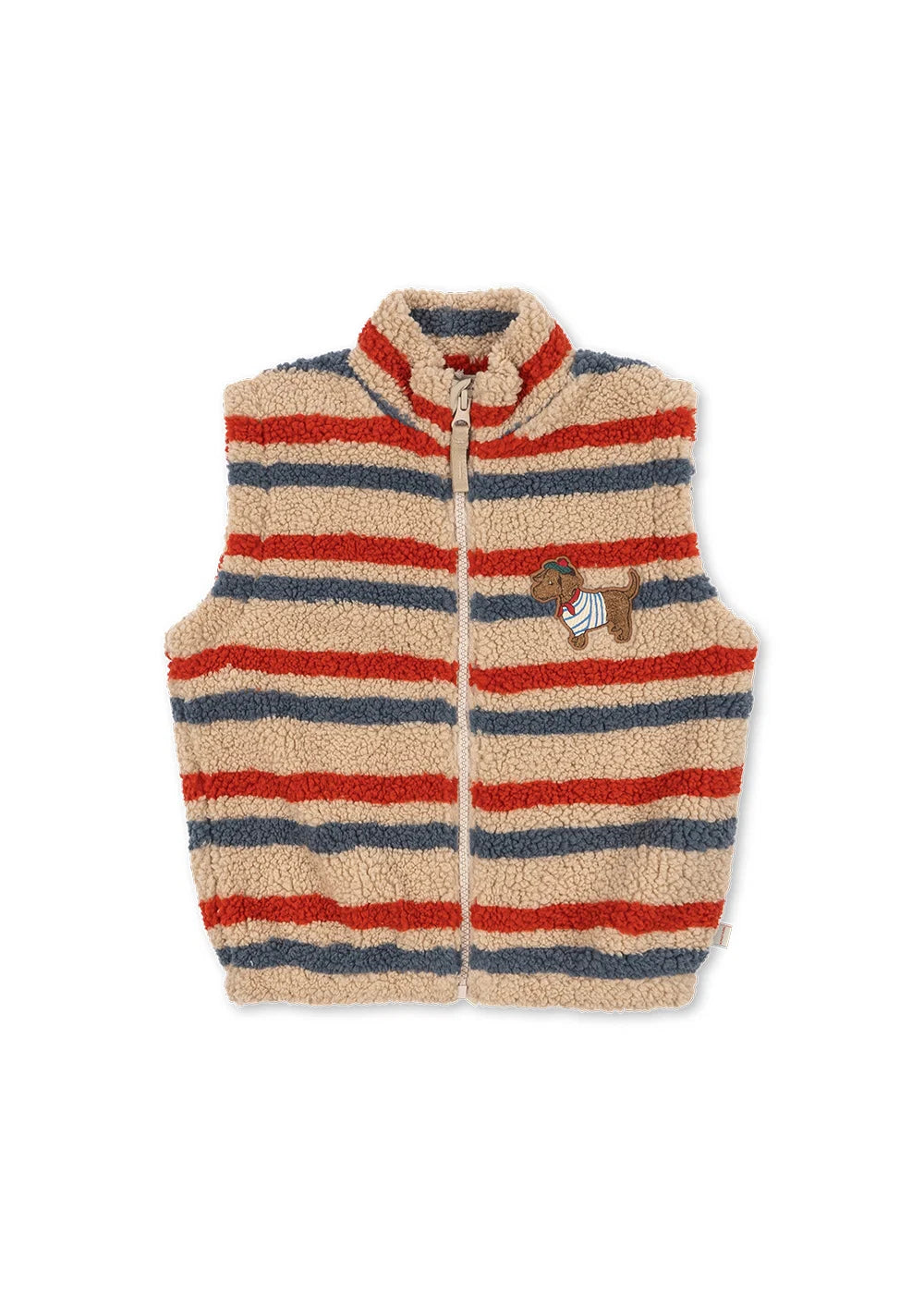 Konges Slojd - Jody Baby Teddyweste Streifen mit Dackelmotiv