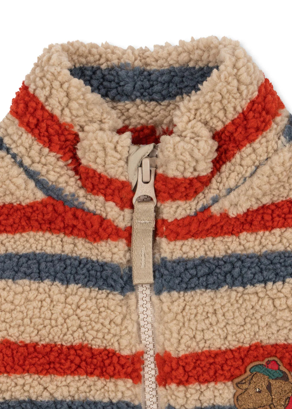 Konges Slojd - Jody Baby Teddyweste Streifen mit Dackelmotiv