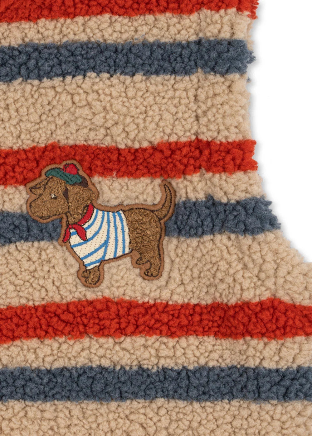Konges Slojd - Jody Baby Teddyweste Streifen mit Dackelmotiv