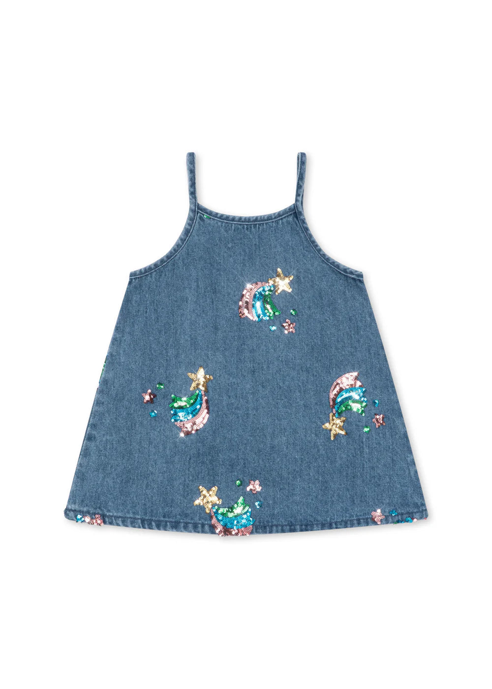Konges Slojd - Baby Jeanskleid "Magot" Sternschnuppe Glitzer