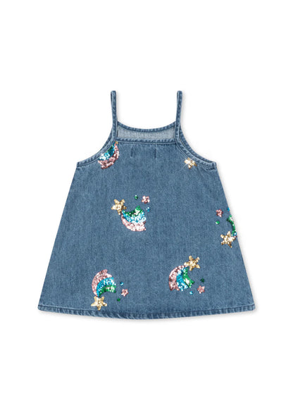Konges Slojd - Baby Jeanskleid "Magot" Sternschnuppe Glitzer