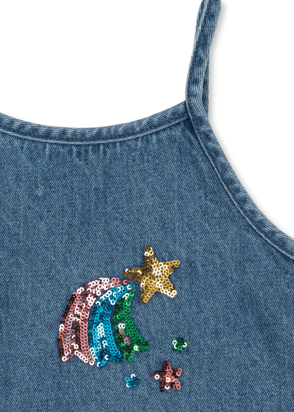 Konges Slojd - Baby Jeanskleid "Magot" Sternschnuppe Glitzer