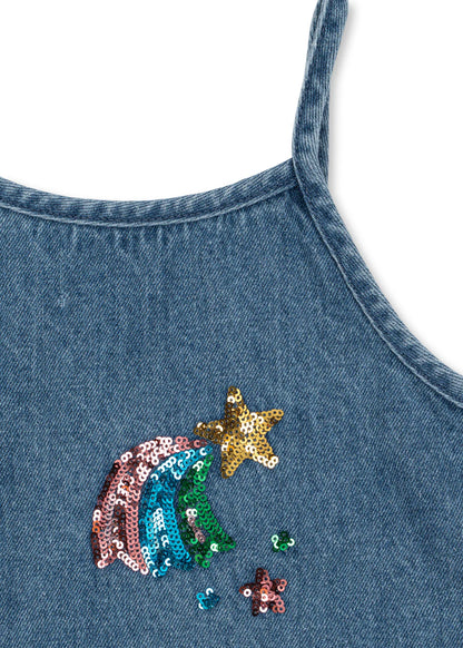 Konges Slojd - Baby Jeanskleid "Magot" Sternschnuppe Glitzer
