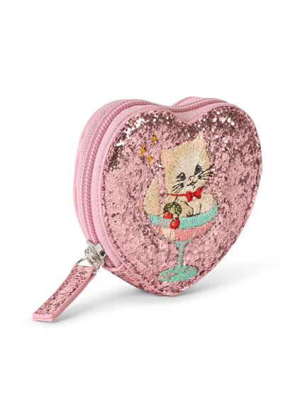 Konges Slojd - Glitzernder "TUT" Kindergeldbeutel Katze rosa