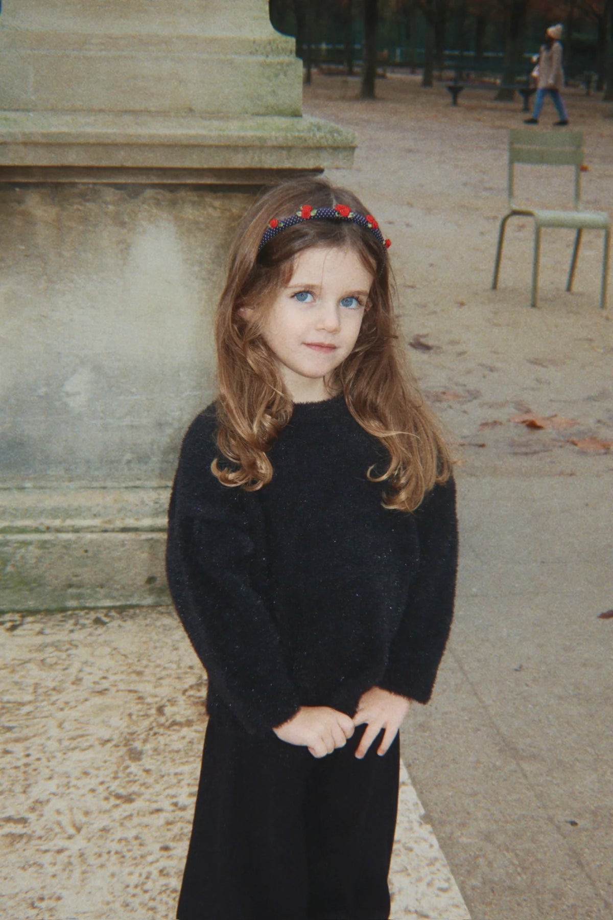 Konges Slojd - Kinder Haarreif Blau mit Punkten und Rosen