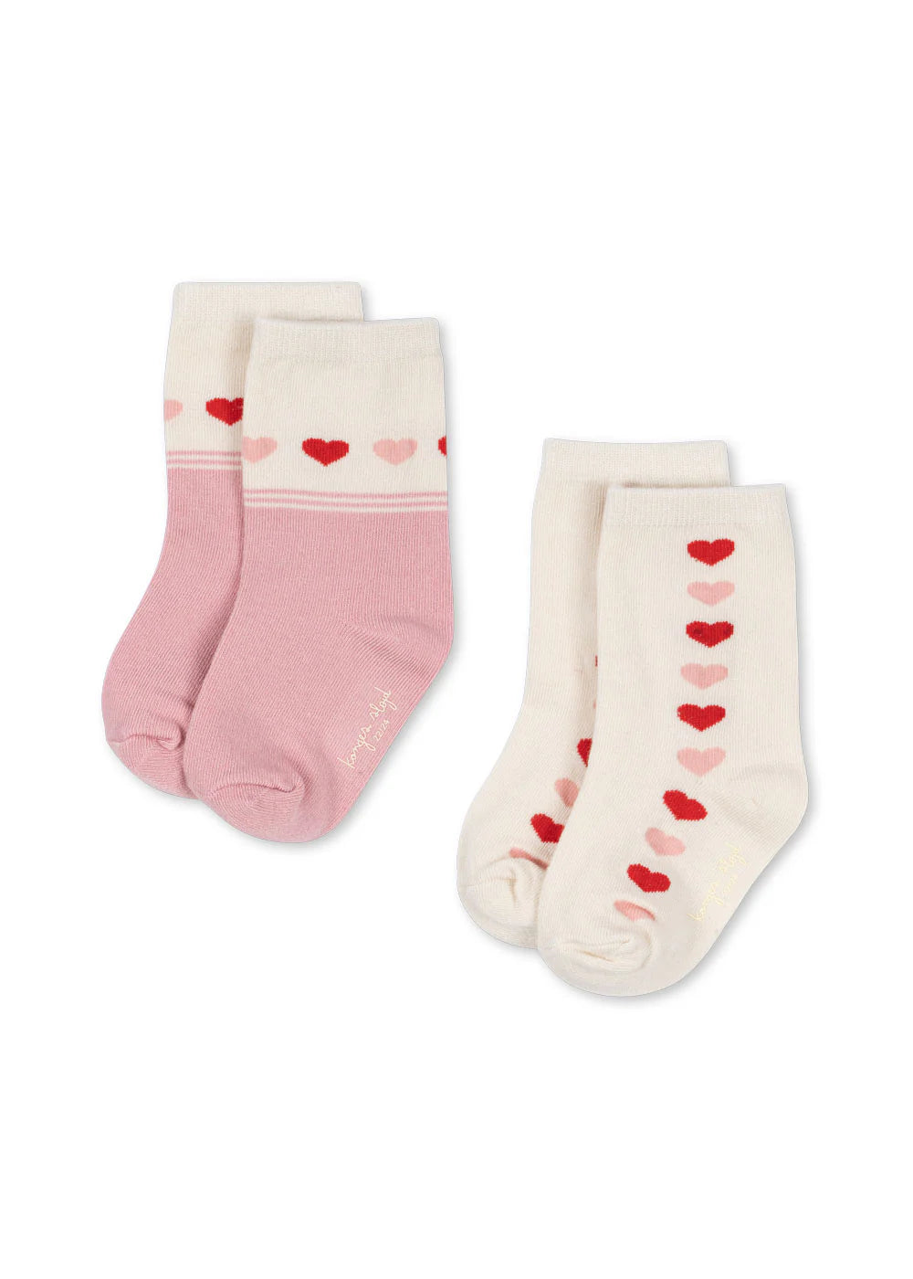 Konges Slojd - 2er Socken für Kinder/Mädchen mit Herzen