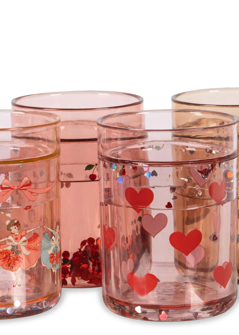 Konges Slojd - 4er Pack Glitzerbecher für Mädchen/Kinder in rosa