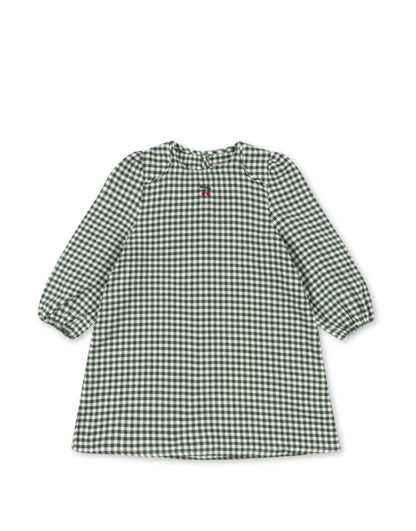 Konges Slojd - Baby Kleid &quot;Foret&quot; in grün kariert aus Baumwolle