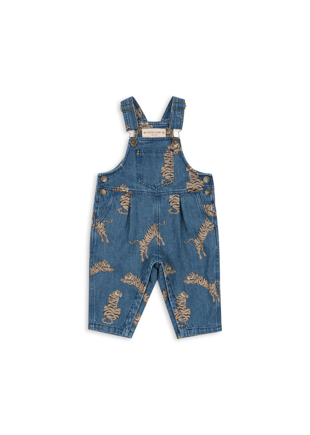 Konges Slojd - Latzhose Denim mit Tiger-Print