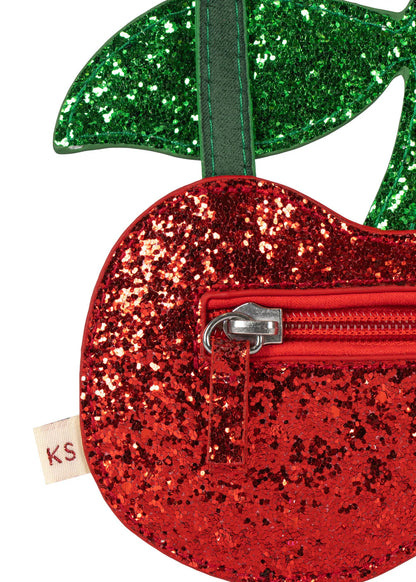Konges Slojd - Umhängetasche &quot;Kirsche&quot; für Kinder/Mädchen - glitzernd - Accessoires für Kinder