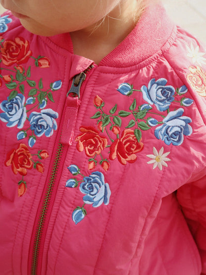 Konges Slojd - Bomberjacke in Himbeer mit Aufdruck für Kinder/Mädchen (detail)