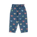 Konges Slojd - Baby Denim Hose Magot mit bunten Herzen
