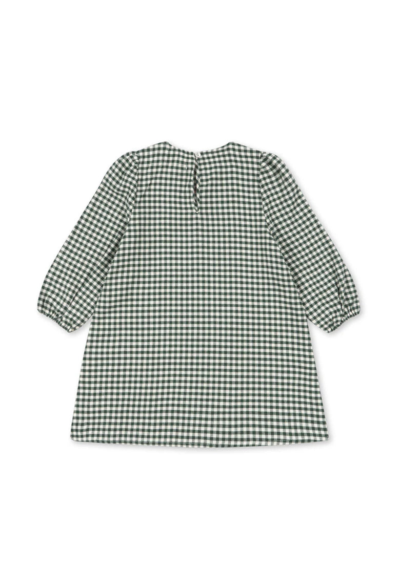 Konges Slojd - Baby Kleid &quot;Foret&quot; in grün kariert aus Baumwolle