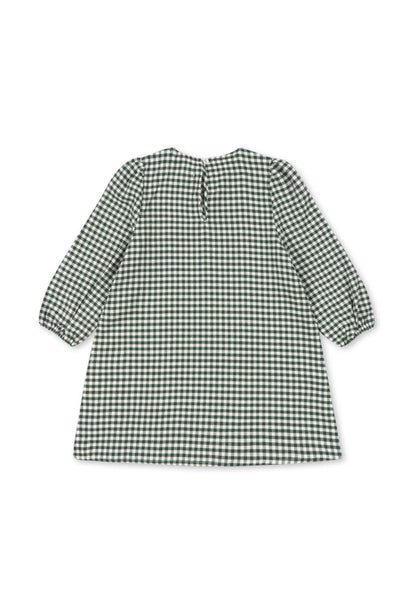 Konges Slojd - Baby Kleid &quot;Foret&quot; in grün kariert aus Baumwolle