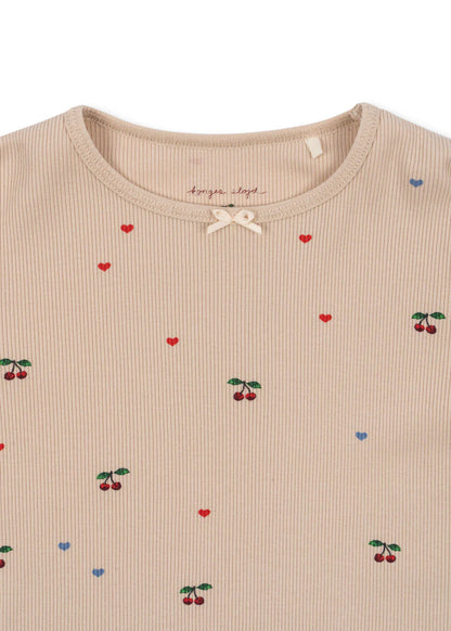 Konges Slojd - Langarmshirt mit Rippen-Stoff für Kinder/Mädchen in rosa aus Baumwolle