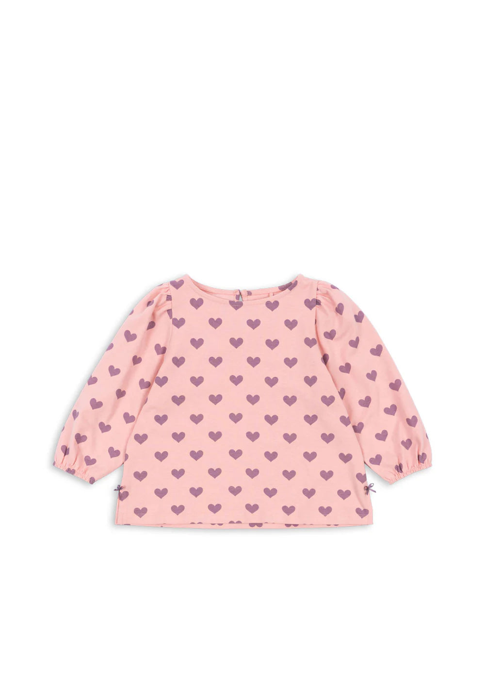 Konges Slojd - Langarmshirt aus Baumwolle für Kinder/Mädchen mit Herzen in rosa