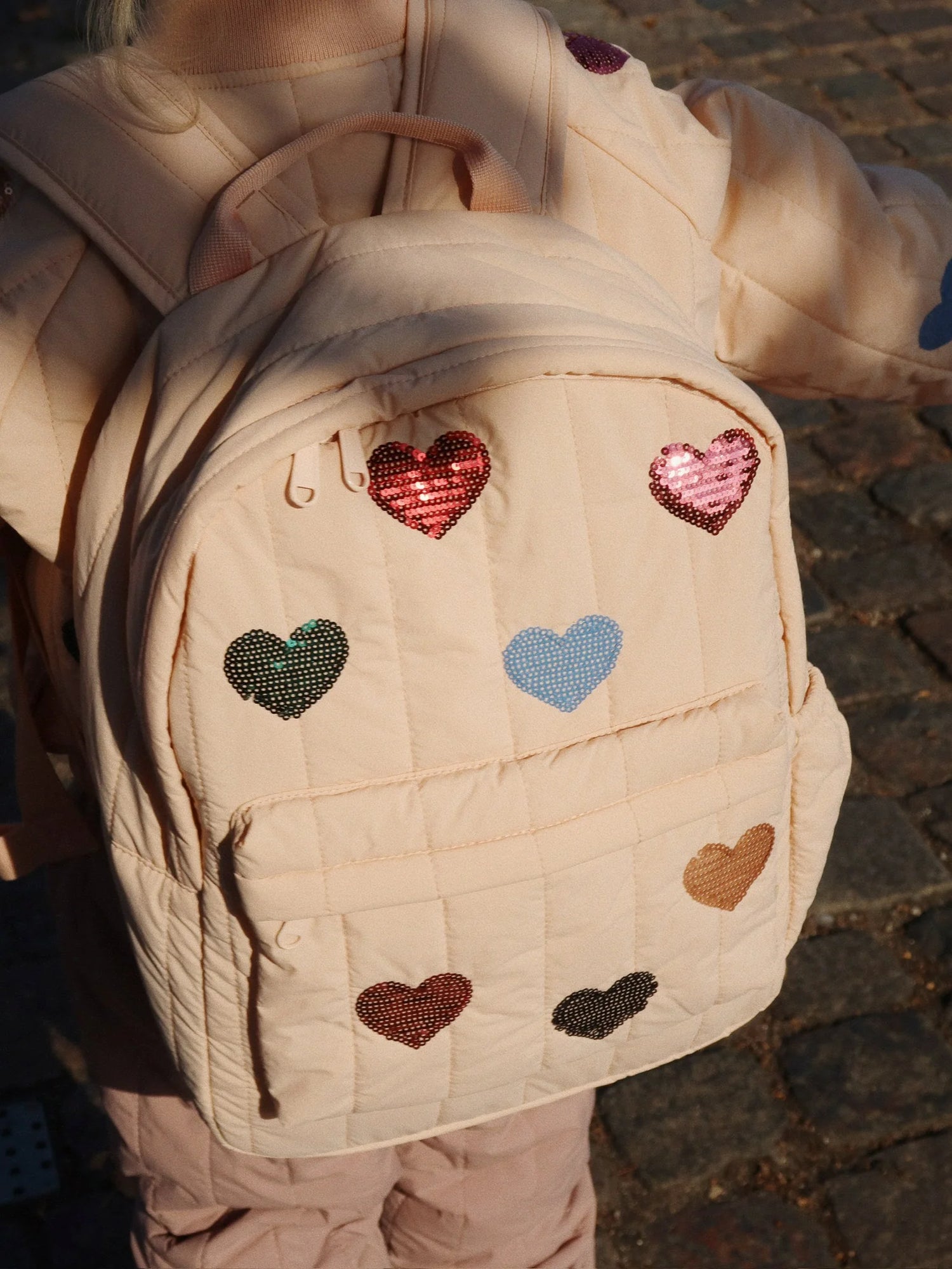 Konges Slojd - Rucksack für Kinder/Mädchen mit Herzen in rosa
