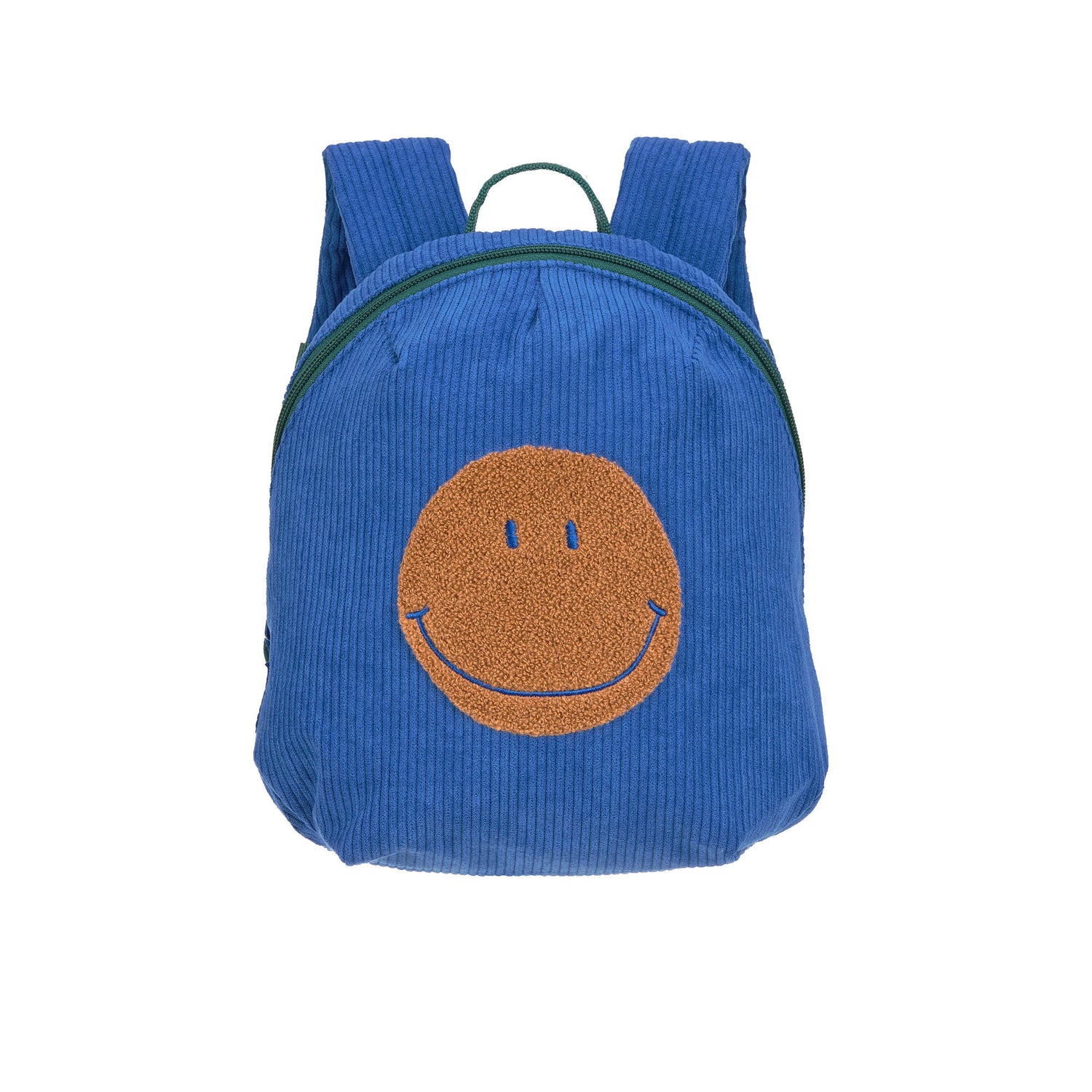 Lässig - Wasserabweisender Kinderrucksack aus Cord blau mit Smile