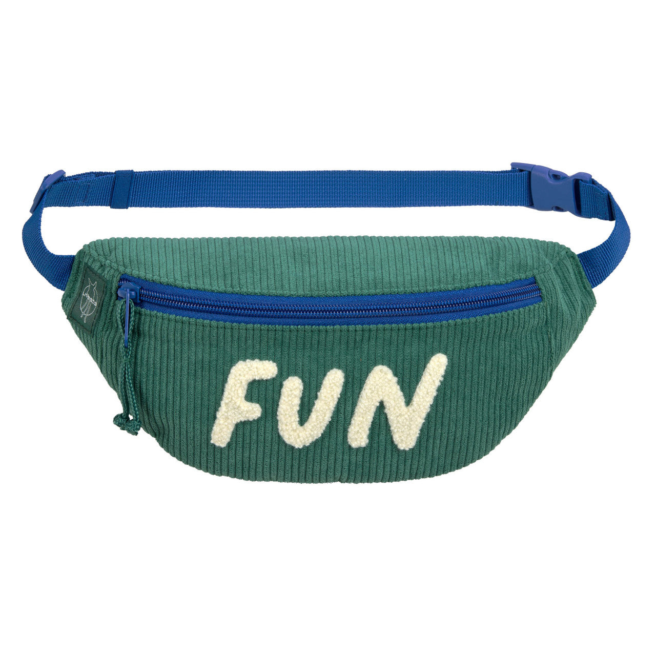 Lässig - Kinderbauchtasche aus Cord grün mit FUN Schriftzug