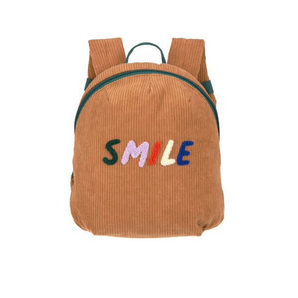 Lässig - Wasserabweisender Kinderrucksack braun mit Smile