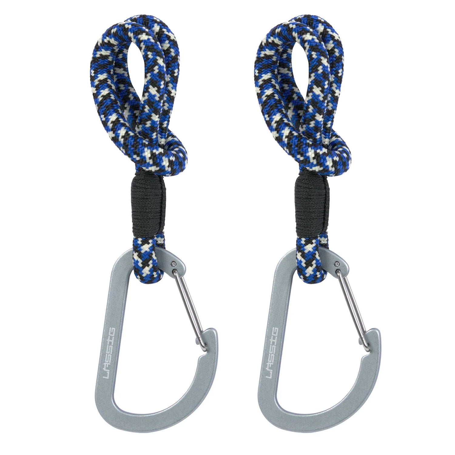 Lässig - Kinderwagenhaken 2er-Set Karabiner Cord Schwarz/Blau