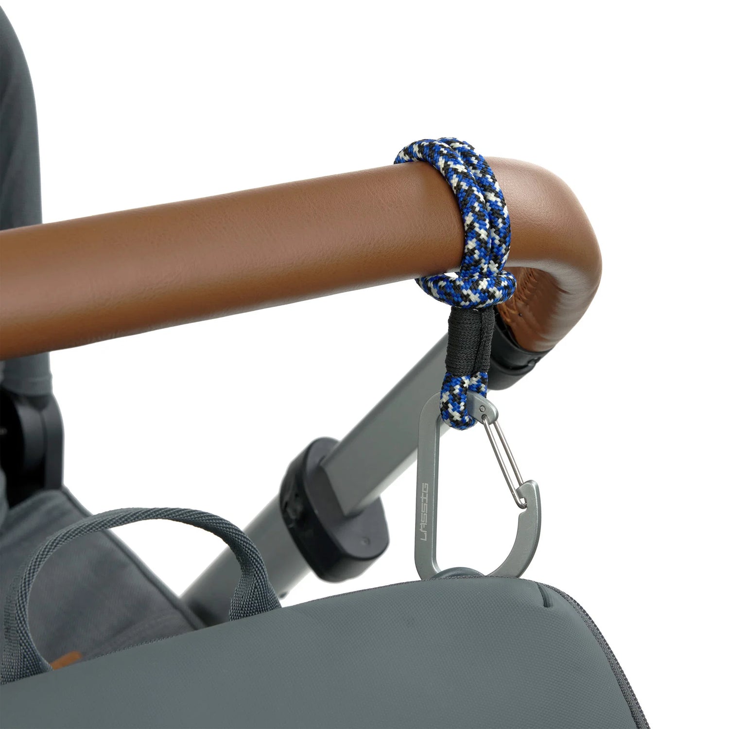 Lässig - Kinderwagenhaken 2er-Set Karabiner Cord Schwarz/Blau