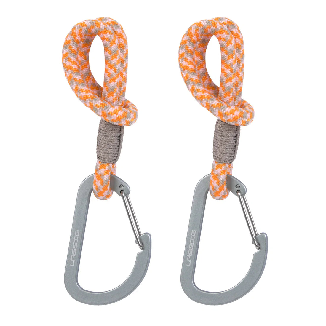 Lässig - Kinderwagenhaken 2er-Set Karabiner Cord Beige/Orange