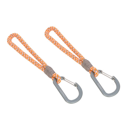 Lässig - Kinderwagenhaken 2er-Set Karabiner Cord Beige/Orange