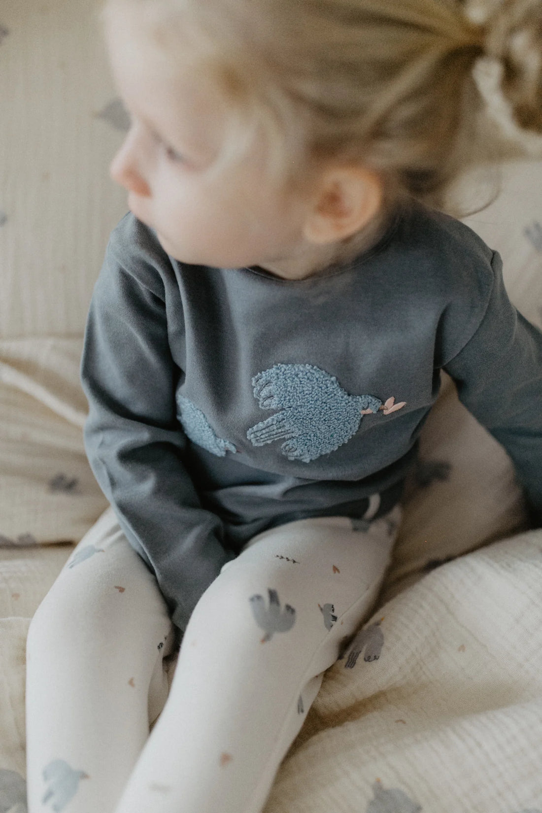 Leevje -  Kinder Schlafanzug Vögel Baumwolle (bio)