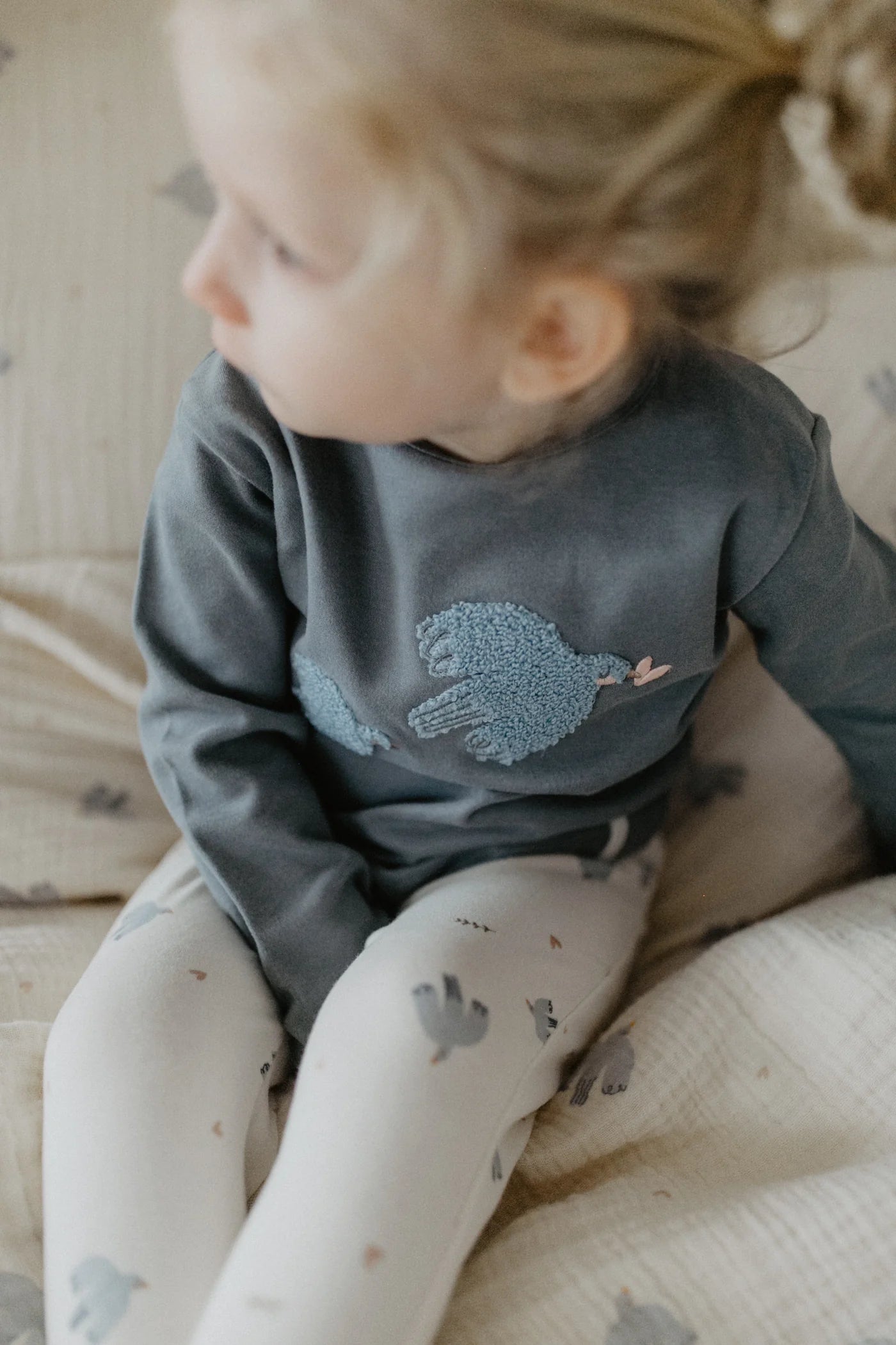 Leevje -  Kinder Schlafanzug Vögel Baumwolle (bio)