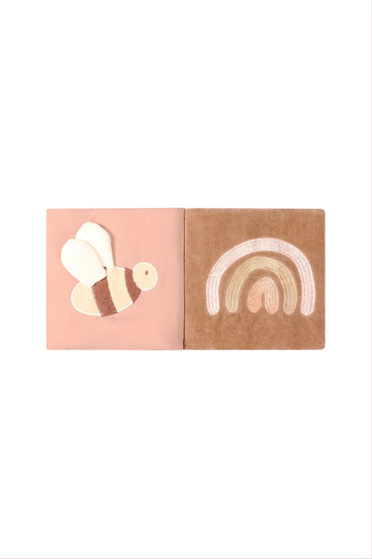 Leevje - Knisterbuch aus Baumwolle (bio) Schmetterling rosa