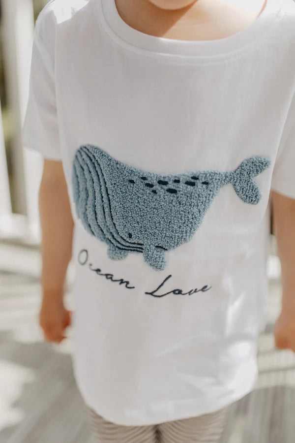 Leevje -  Baby T-Shirt &quot;ocean love&quot; weiss