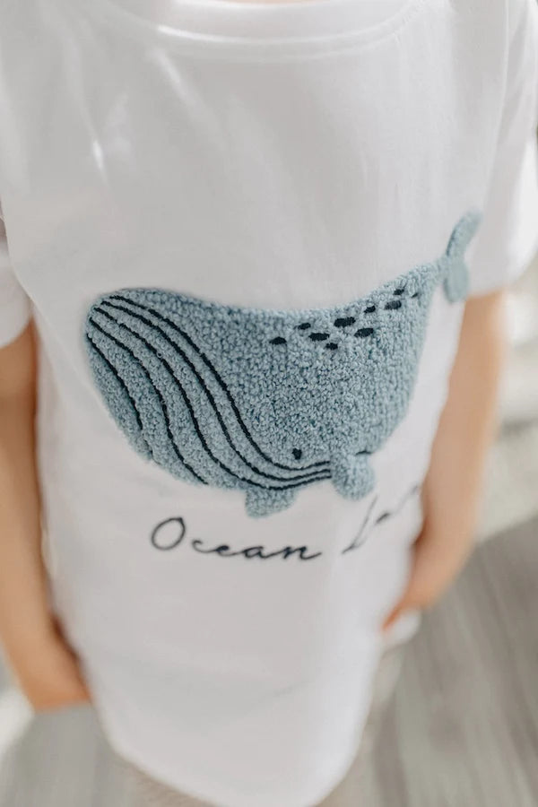 Leevje -  Baby T-Shirt &quot;ocean love&quot; weiss